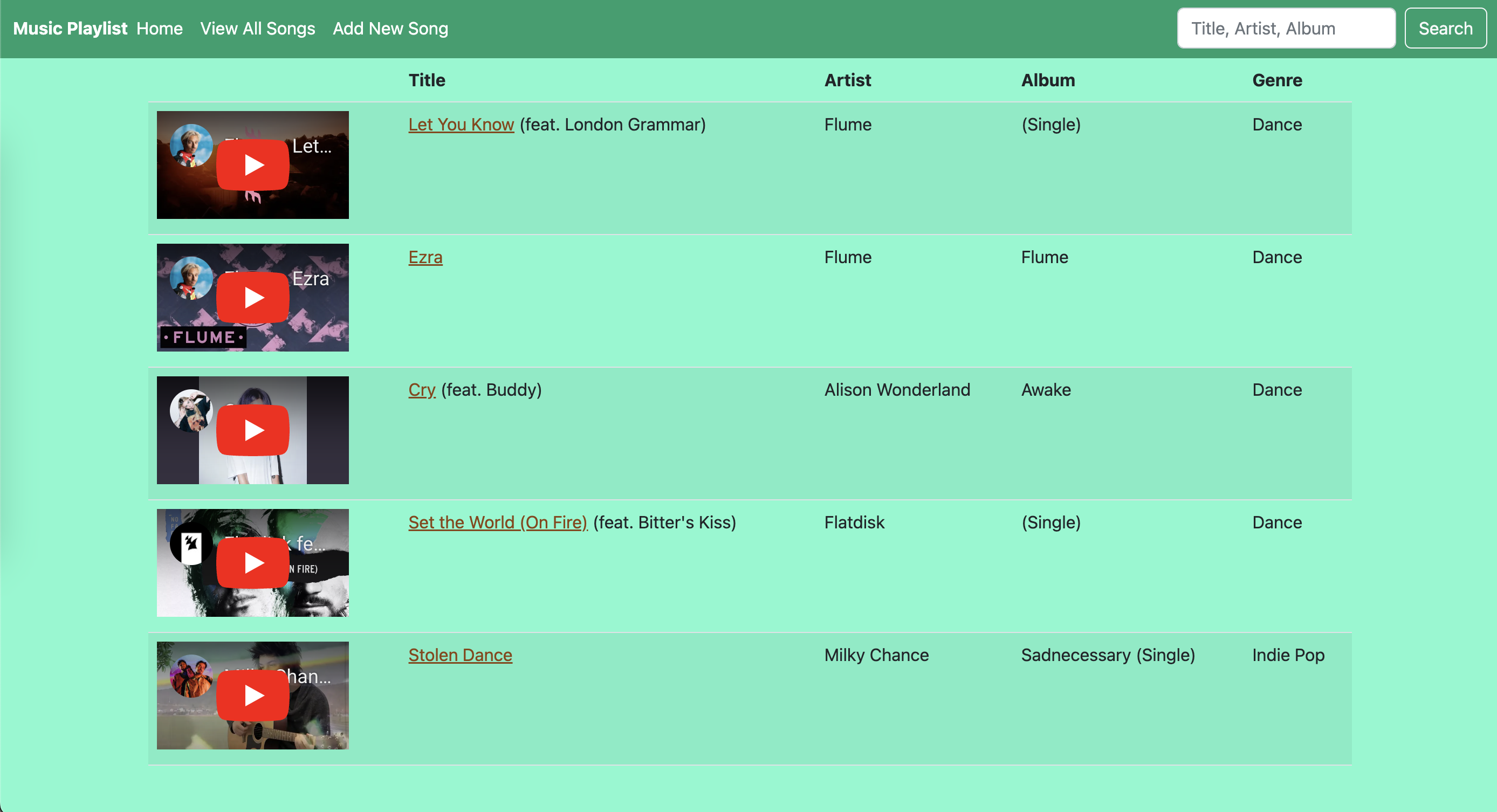 Music project screenshot